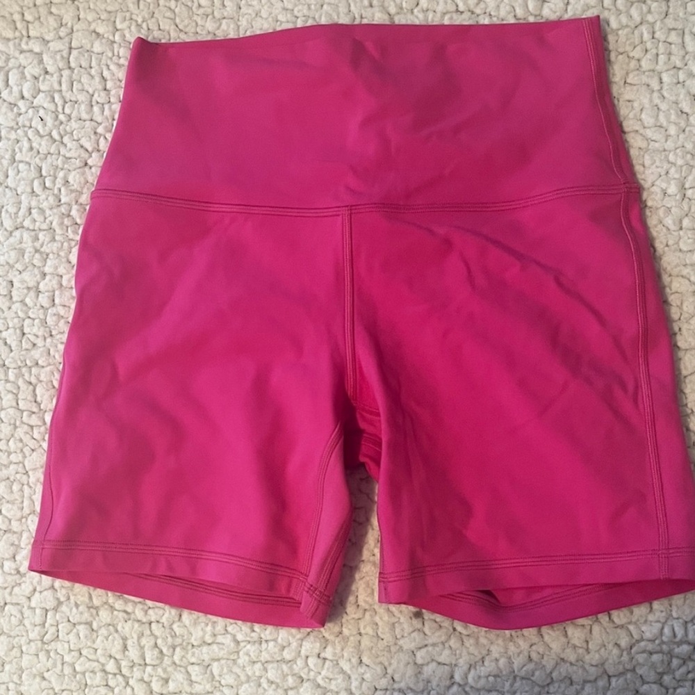 Lululemon Sonic Pink High Rise Bicycle Shorts